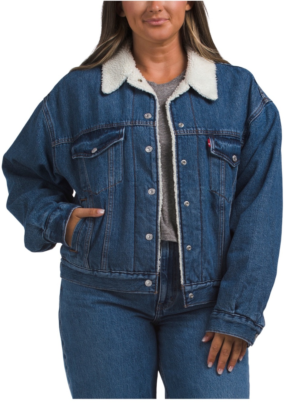 Levi's 90’s Sherpa Denim Jacket with Cream Collar